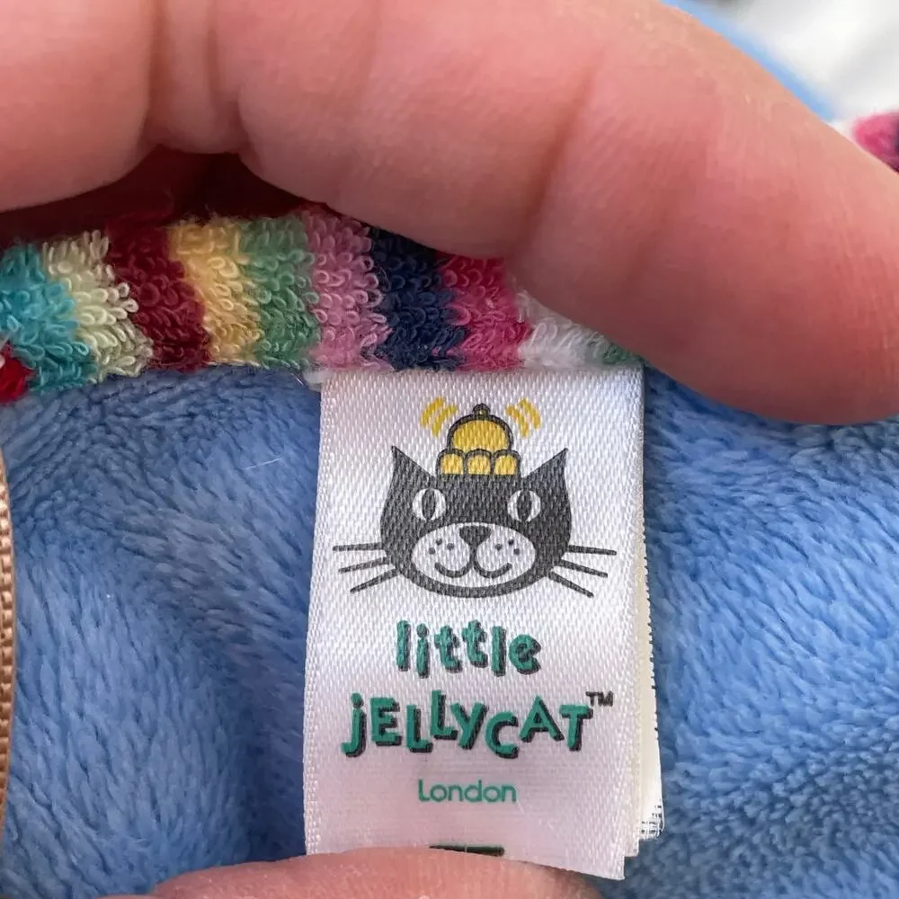 Little Jellycat Elephant Security Blanket Lovey Striped Blue Baby Soother Plush